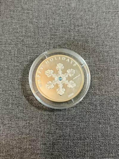 第186期拍卖 - 帕劳2006年雪花镶嵌水晶20克纪念银币，999银，银价360