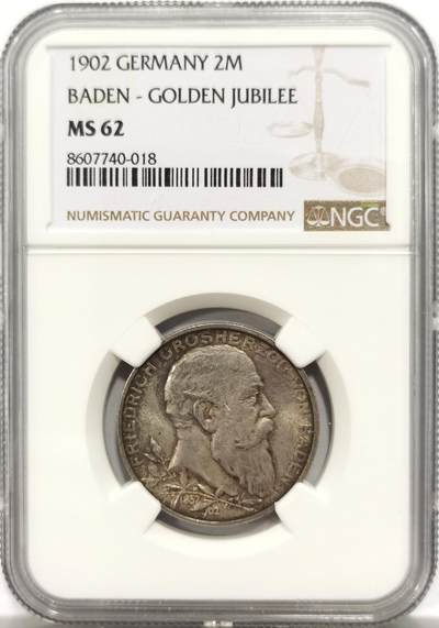 博洋堂“岁启嘉年”2026新年精品大拍专场暨第155期（全场包邮） - NGC MS62 德国巴登1902年登基纪念2马克银币