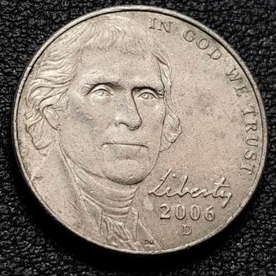 泉币菌-第159场-开年第二场 ，新年快乐！（特修改截拍时间为23:30分） - 美国 杰斐逊总统 蒙蒂塞洛庄园 5分銅镍硬币 2006年 21mm