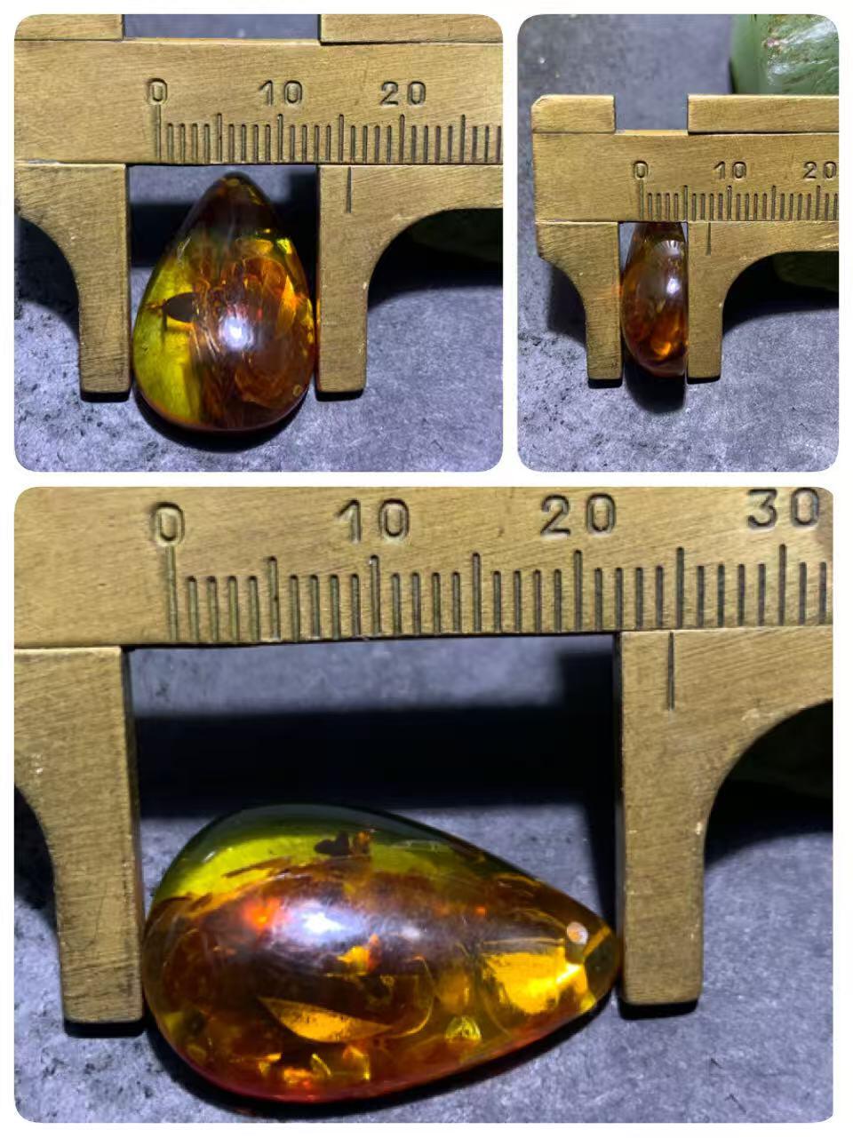 乌克兰花珀水滴形吊坠一个，