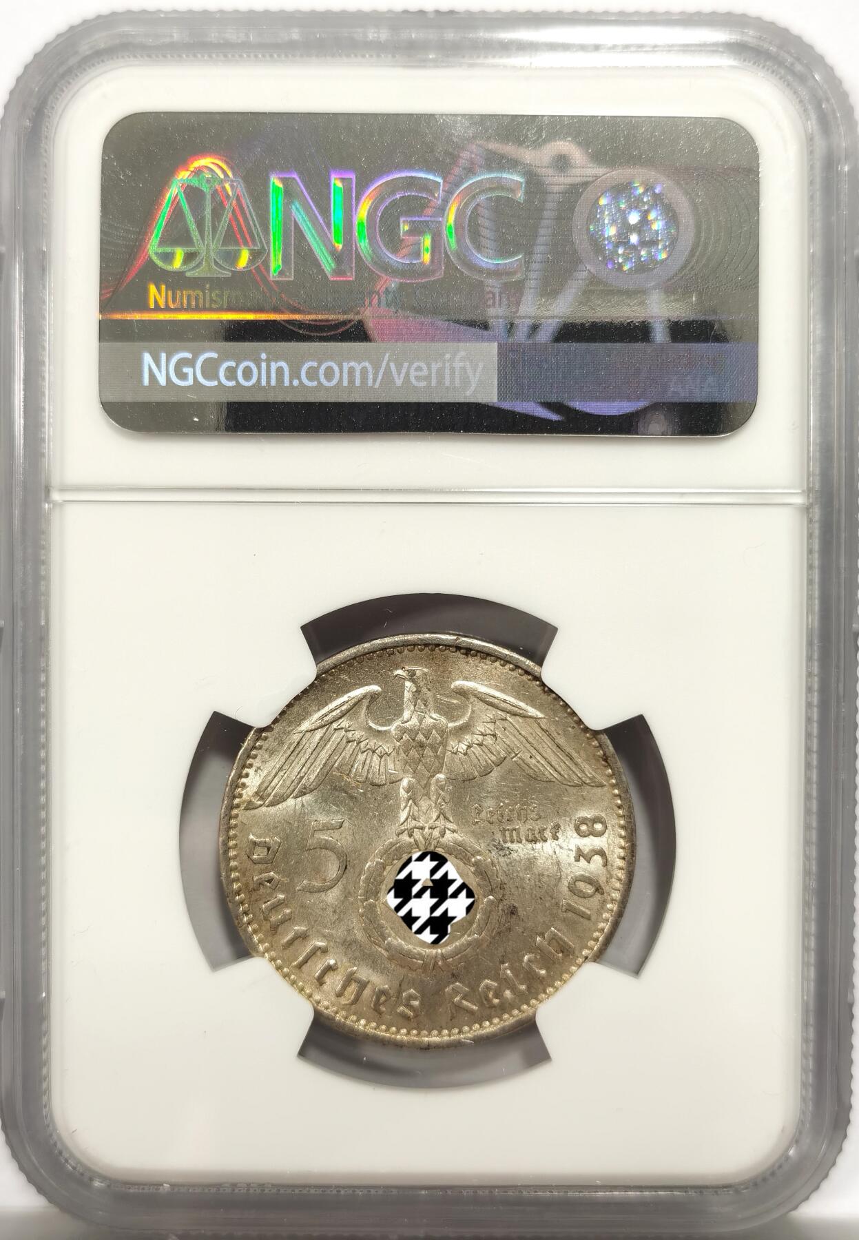 博洋堂“岁启嘉年”2026新年精品大拍专场暨第155期（全场包邮） NGC MS62 德国1938年A版兴登堡5马克银币