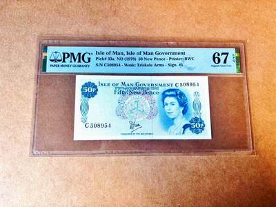 【Blue Auction】世界纸币精拍第771期——18级TOP拍卖/信誉/品质/专业/高效💫 - 马恩岛 1979年50新便士 女王 PMG67EPQ 