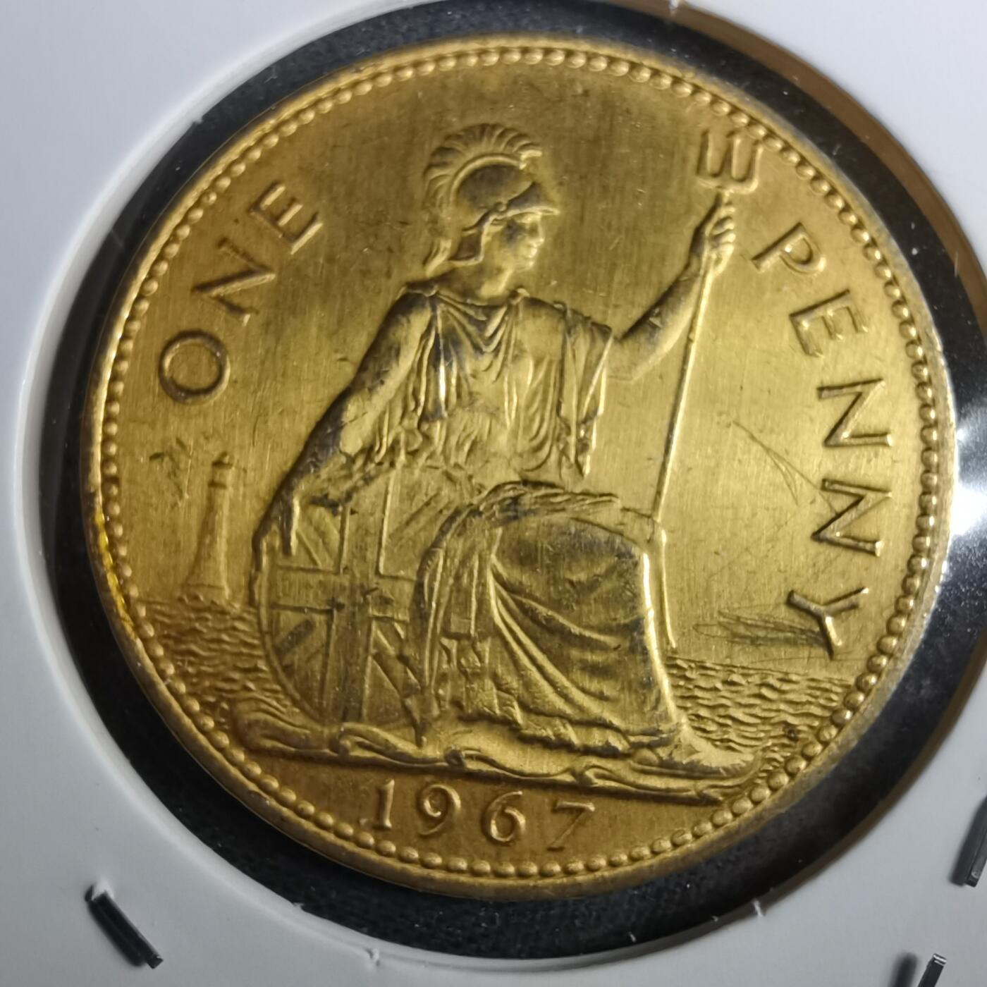 沼泽如烟--第950场 英国1967年1便士镀金