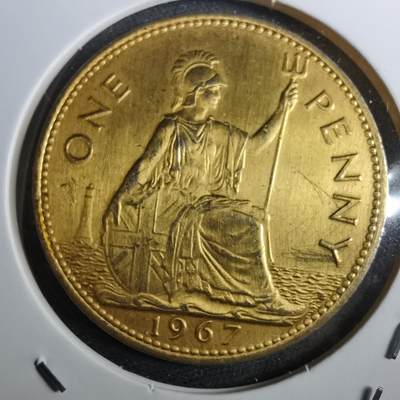 沼泽如烟--第950场 - 英国1967年1便士镀金