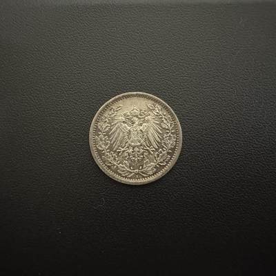 【铜匠收藏】★第135加场★客户代拍 银币场。不寄存，150包邮。不满150元，支付5元运费。《接受代拍 代送NGC评级》 - 德国第二帝国1918年A厂1/2马克银币 2.77g 90%银