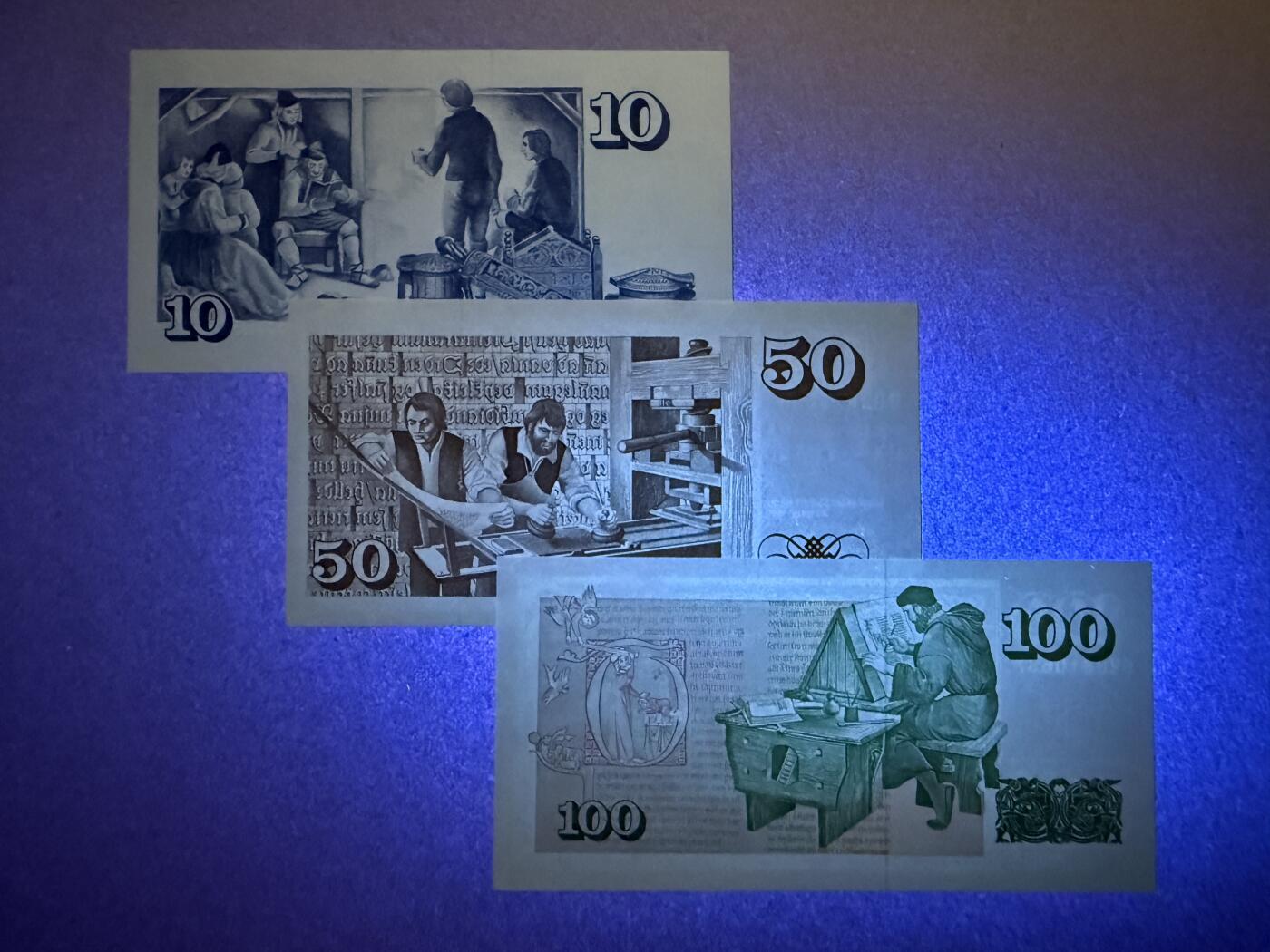 《艾美收藏》第227期-1.3周六外币黄金场-马年首拍 冰岛10、50、100克朗3张 UNC 全程无4