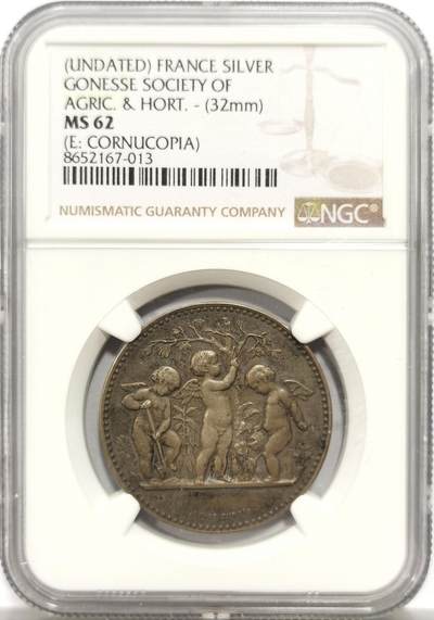 博洋堂“岁启嘉年”2026新年精品大拍专场暨第155期（全场包邮） - NGC MS62 法国农业与园艺协会银章，32mm