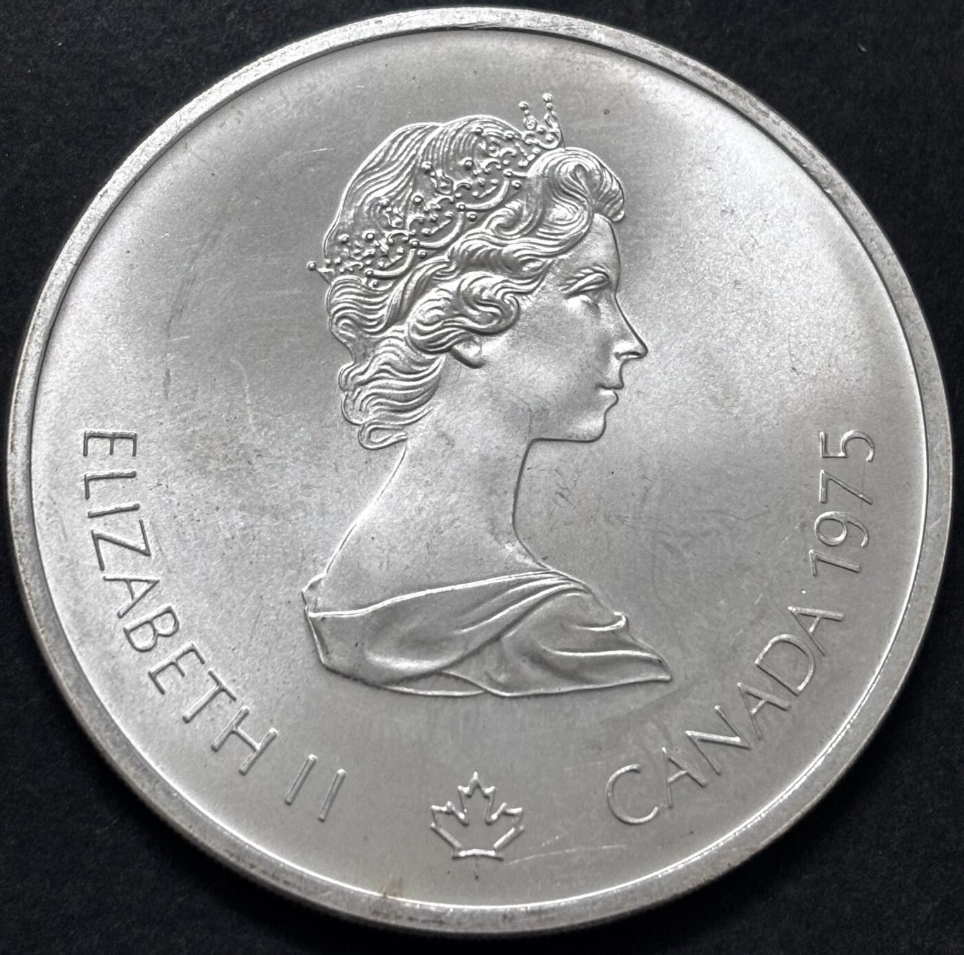 文馨钱币收藏 迎新纳福2026新年第一场（第 287 场）金银老铜币拍卖 原光品相 1975 年加拿大蒙特利尔第 21 届夏季奥林匹克运动会跨栏系列 10 元大型纪念银币 48.6 克 925 高银，品相可评级