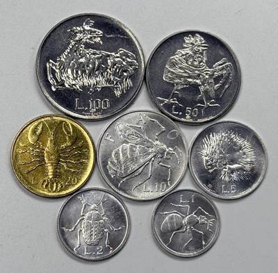 S&S Numismatic世界钱币-拍卖 第117期  - 圣马力诺1974年 1里拉-100里拉 7枚套币