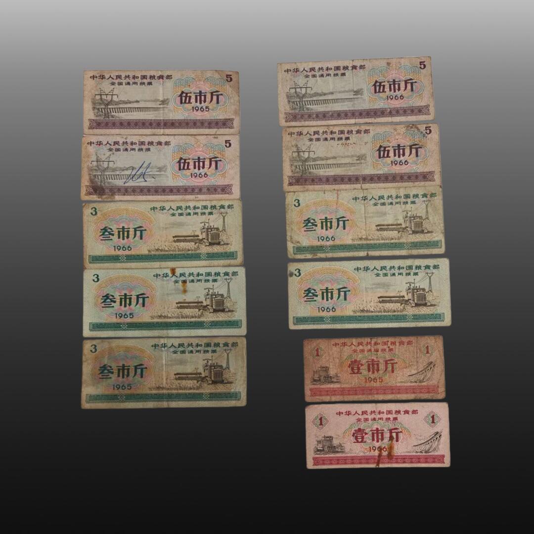 程曦曙光-安欣 全国通用粮票11张，贵州省地方粮票20张布票12张