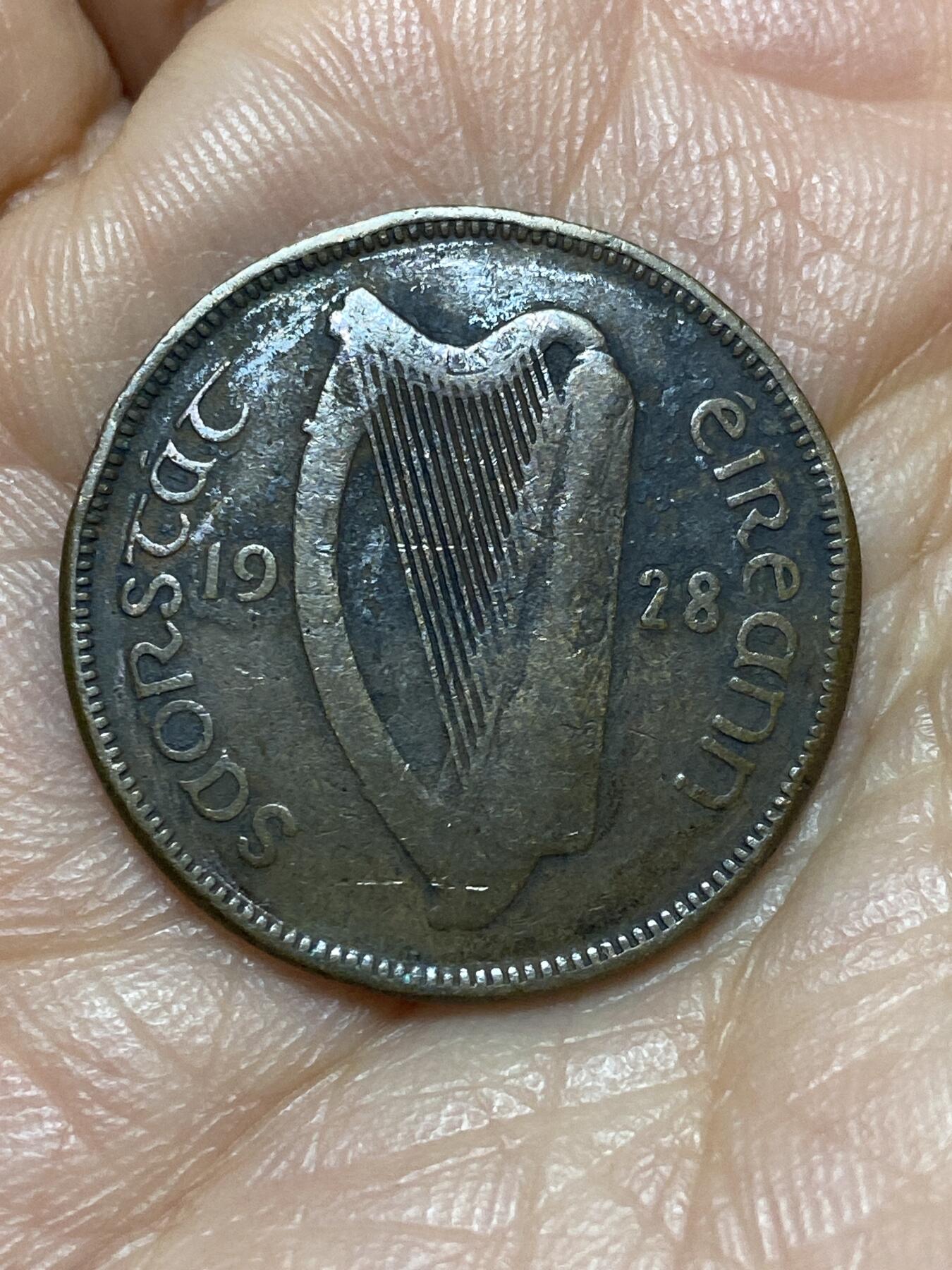 2026年第三场(总第一百七十二场）外国好品散币场(免佣金) 爱尔兰1928年1/2便士(英辖自由邦时期，首发年)