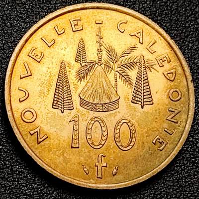 泉币菌-第159场-开年第二场 ，新年快乐！（特修改截拍时间为23:30分） - 原铜光极美 1976年 法属海外领地新喀里多尼亚 100法郎最大面值铜币 30MM  丰收女神