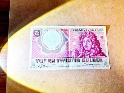 【Blue Auction】世界纸币精拍第771期——18级TOP拍卖/信誉/品质/专业/高效💫 - 荷兰 1955年25盾 惠更斯 流通品相