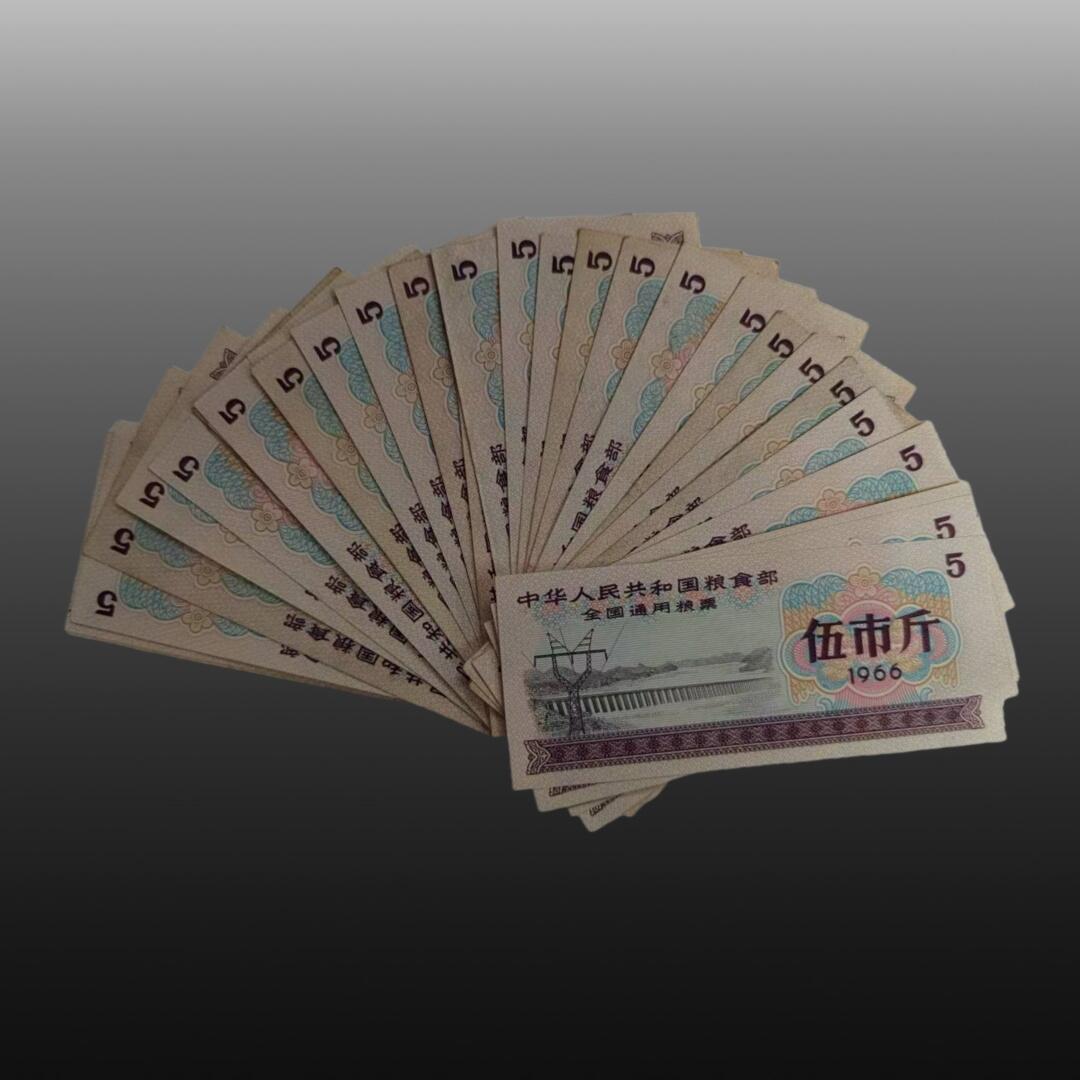 程曦曙光-安欣 1966年全国5斤的粮票