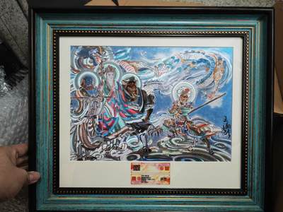 阳大大卡牌拍卖第90期（持续收拍品，周五晚上九点截拍，进群福利早知道） - 【亲签A4大卡】百里卡牌 王涌喆 新绘西游记 亲签版画 武圣成真 限编37/90