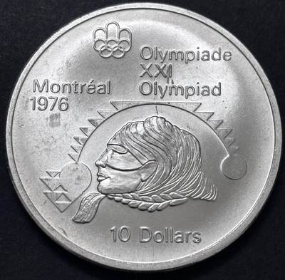 文馨钱币收藏 迎新纳福2026新年第一场（第 287 场）金银老铜币拍卖 - 原光品相 1975 年加拿大蒙特利尔第 21 届夏季奥林匹克运动会铅球系列 10 元大型纪念银币 48.6 克 925 高银，品相可评级