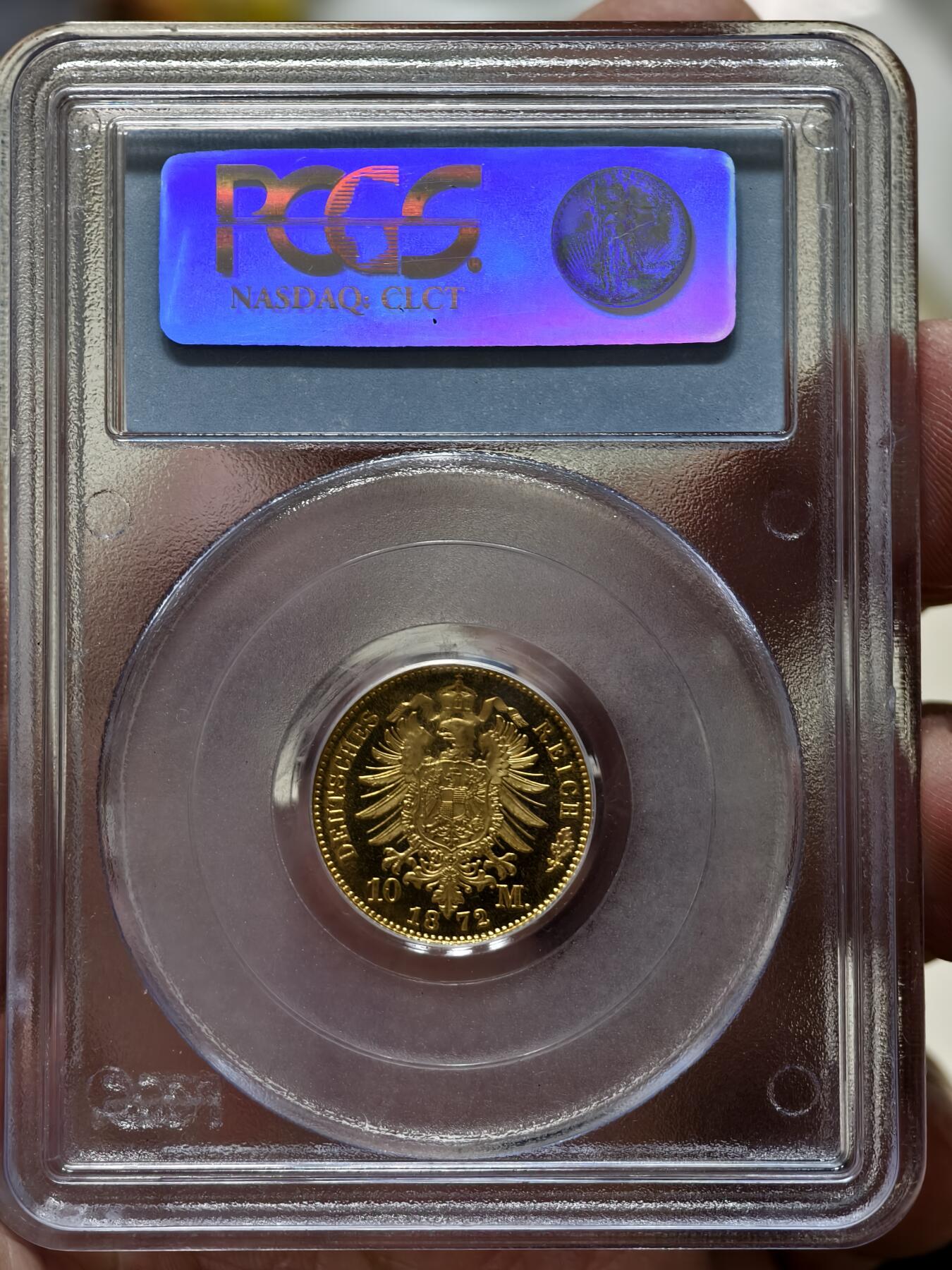 PCGS-MS65德国1872年普鲁士威廉一世10马克金币