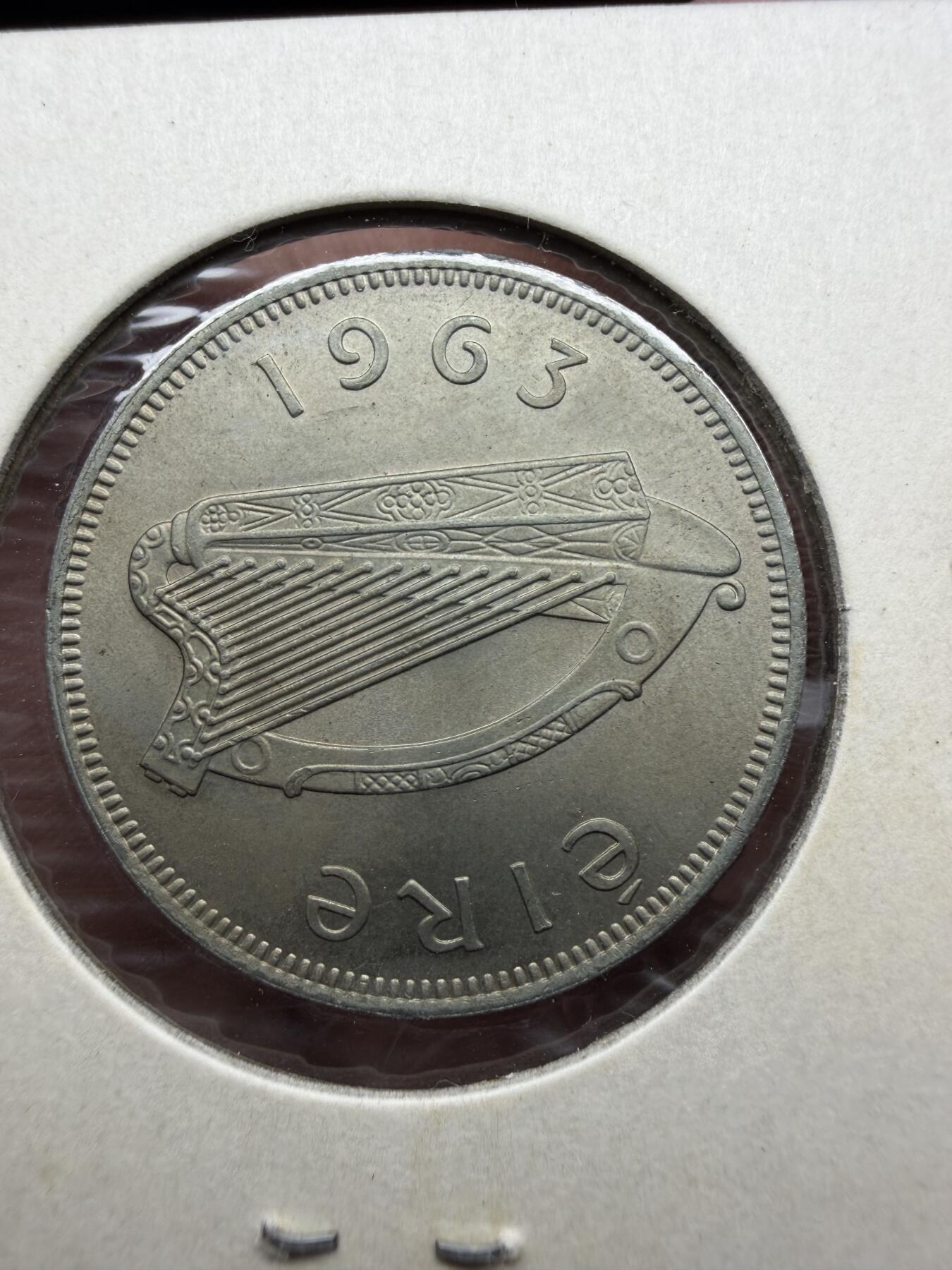 2025年集古藏今外币拍卖第十一期-第7场—（总第297拍），可以寄存60天，满160元包邮。 1963年爱尔兰2先令