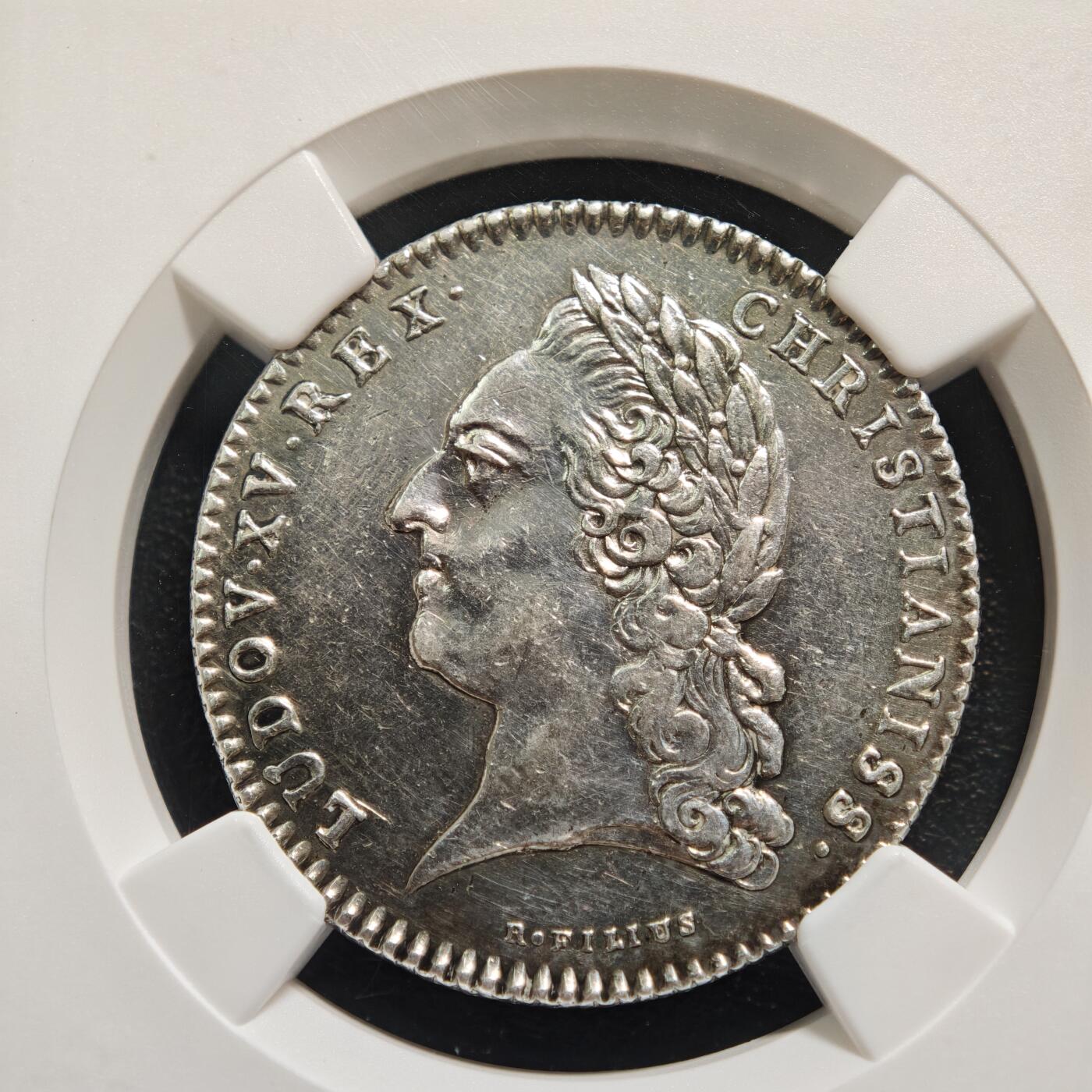 【德藏】世界币章拍卖第160期 1773年 法国朗格多克地区圆形代用币银章 NGC AU58