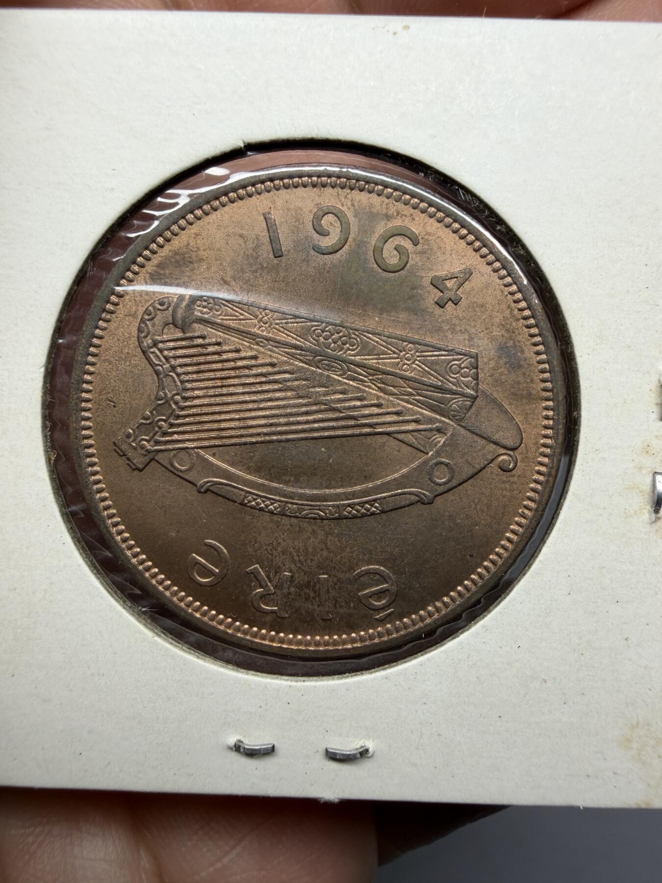 2025年集古藏今外币拍卖第十一期-第7场—（总第297拍），可以寄存60天，满160元包邮。 1964年爱尔兰1便士