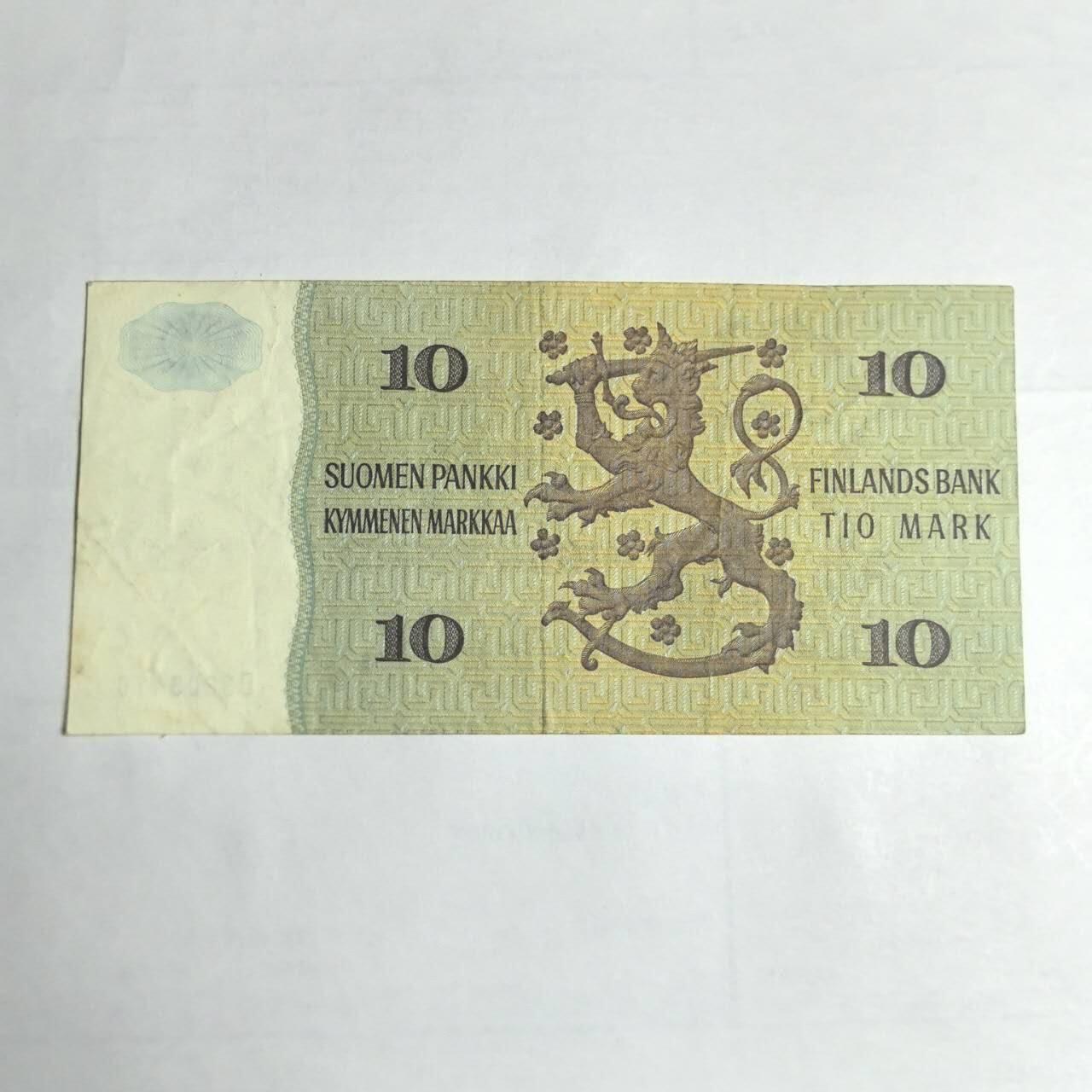 各国外币第106期 无佣金 芬兰10马克尾70（签名4）