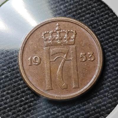 KK钱币收藏小铺  第383期  2月预留时间 周末发货 -  1953挪威1欧尔