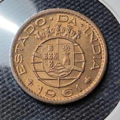 KK钱币收藏小铺  第383期  2月预留时间 周末发货 -  1961葡属印度10分铜币 好品