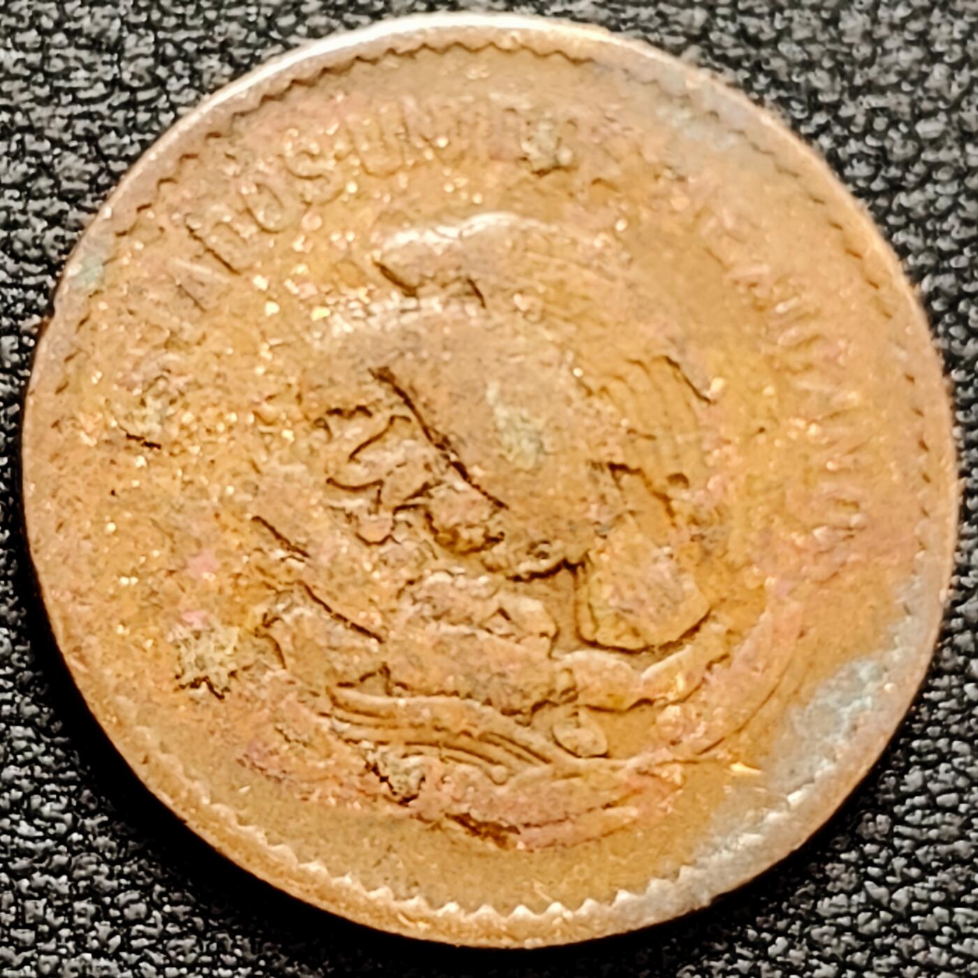 泉币菌-第160场-新年第三场 精品福利场 品相如图 二战期间 墨西哥5分青铜币 1945年 老鹰 直径25.5mm 