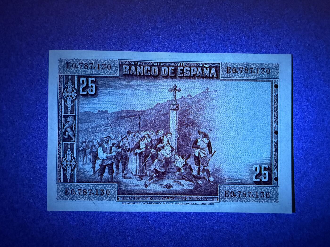 《艾美收藏》第227期-1.3周六外币黄金场-马年首拍 西班牙25比塞塔 UNC 1928年 无4