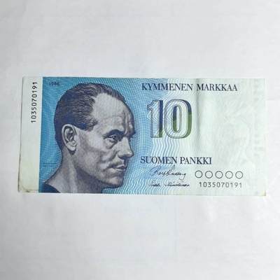 各国外币第106期 无佣金 - 芬兰10马克尾91（签名2）