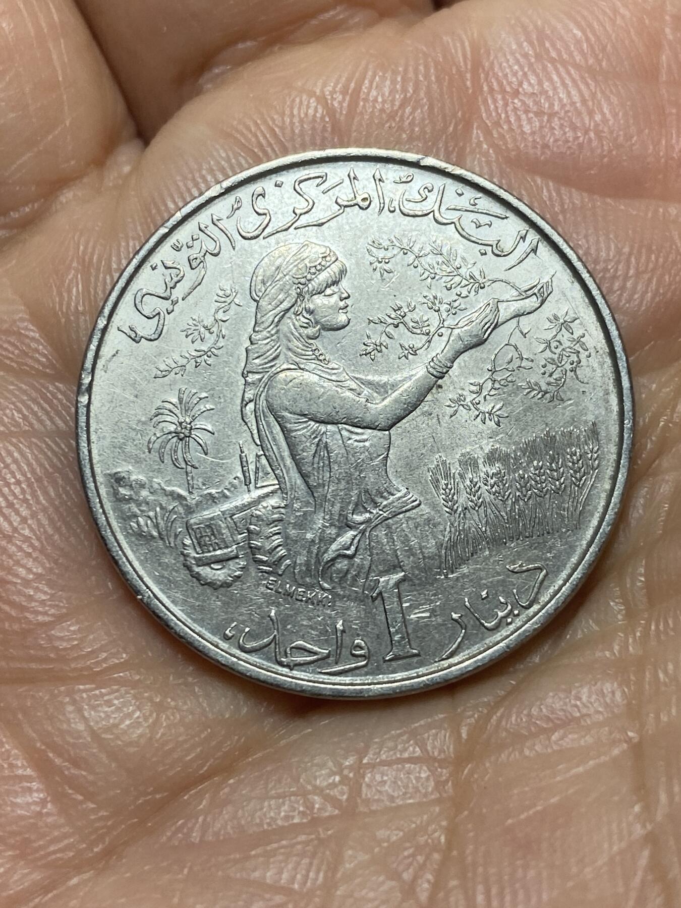 2026年第三场(总第一百七十二场）外国好品散币场(免佣金) 突尼斯🇹🇳1976年1第纳尔(共和国时期第一版，首发年，FAO币)