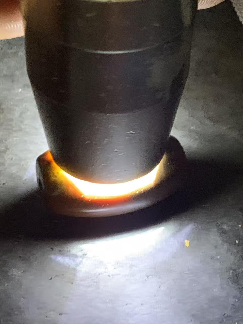 精美亚光风化纹战国红玛瑙手工雕刻禅字勒子一颗！