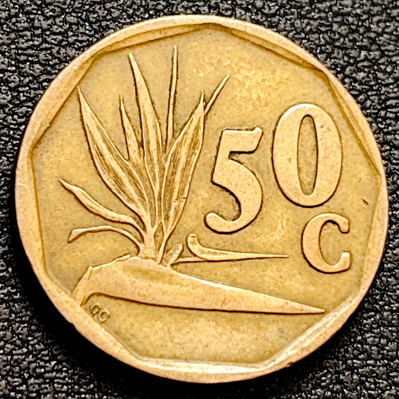 泉币菌-第160场-新年第三场 精品福利场 仙鹤草 南非 50分镀黄铜硬币 植物22毫米 5克 纪念币铜币