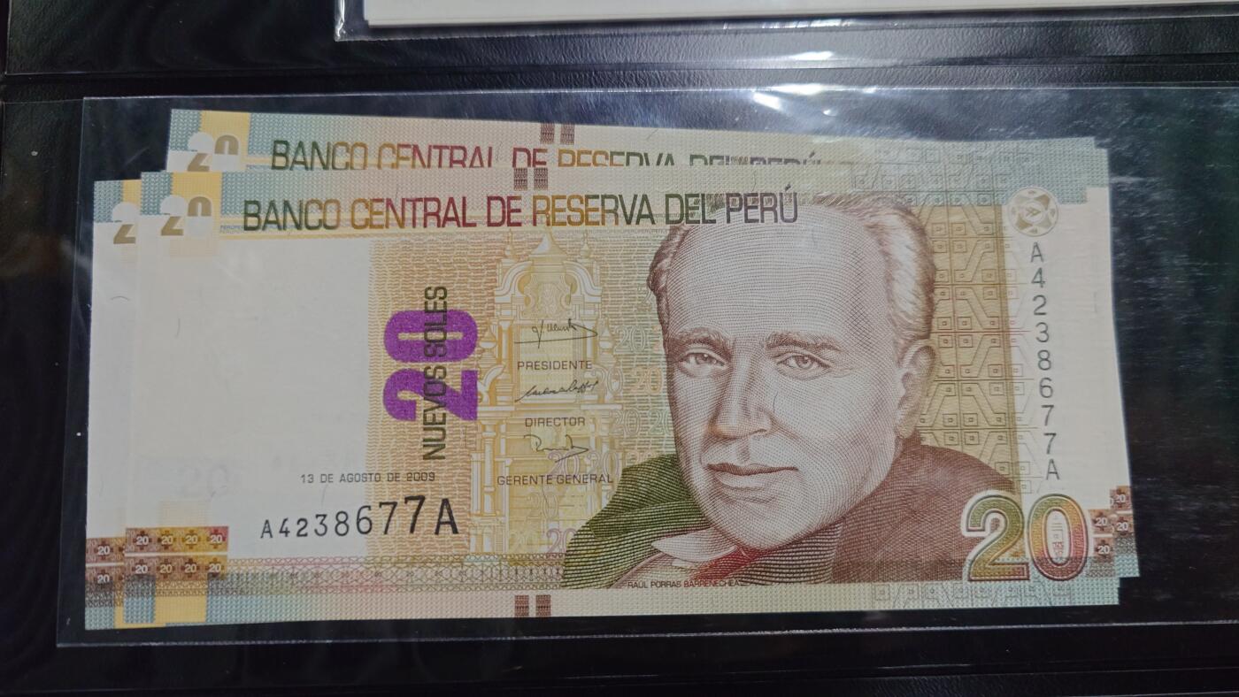 【新年五拍】世界钱币～微拍第226期暨2025年第66期   2009年秘鲁20比索 首发AA冠全新绝品尾7