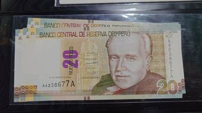 【新年五拍】世界钱币～微拍第226期暨2025年第66期   - 2009年秘鲁20比索 首发AA冠全新绝品尾7