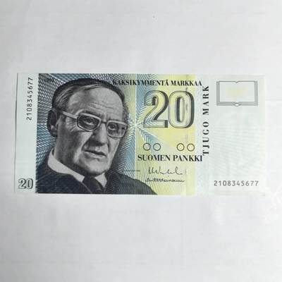各国外币第106期 无佣金 - 芬兰20马克尾04（签名4）95品