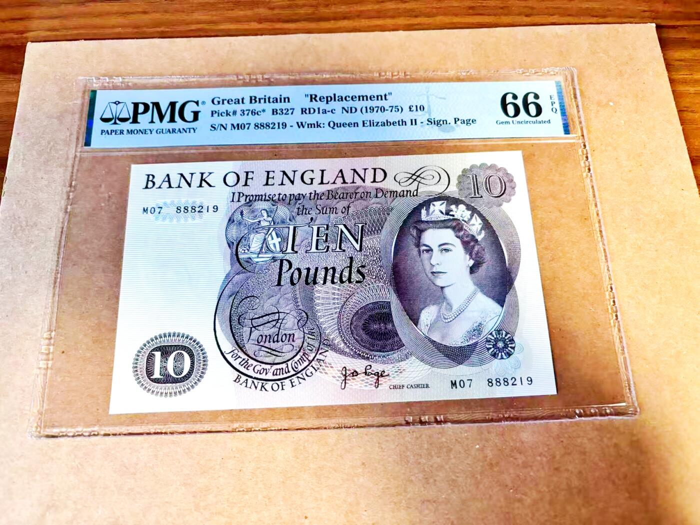 【Blue Auction】世界纸币精拍第771期——18级TOP拍卖/信誉/品质/专业/高效💫 【无47补号】英国 C序列 1970-75年10镑 PMG66EPQ