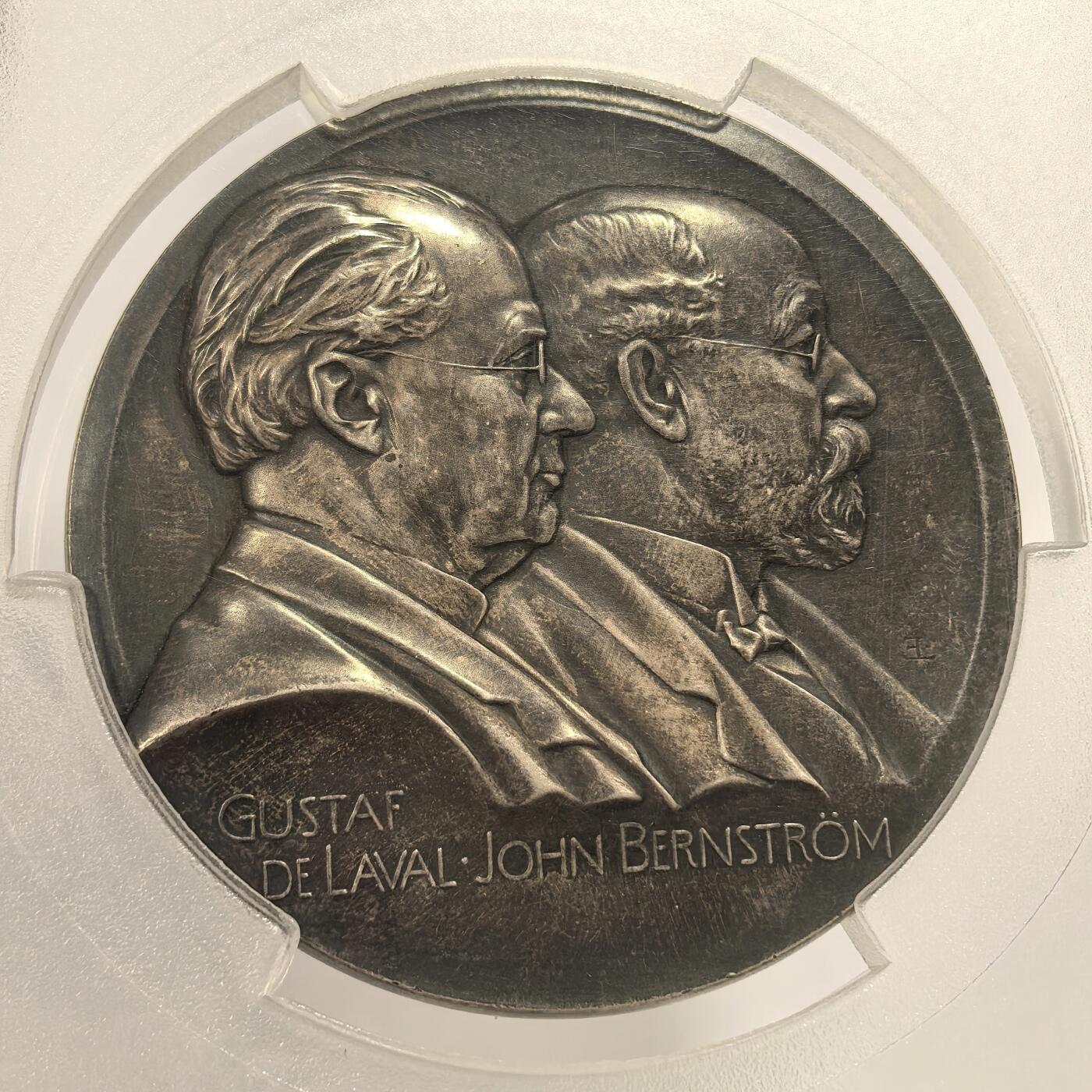 博洋堂“岁启嘉年”2026新年精品大拍专场暨第155期（全场包邮） PCGS SP63 瑞典1908年离心机创始发明纪念61mm巨大加厚银章，一百多克厚重！唯二冠军分，封面币。