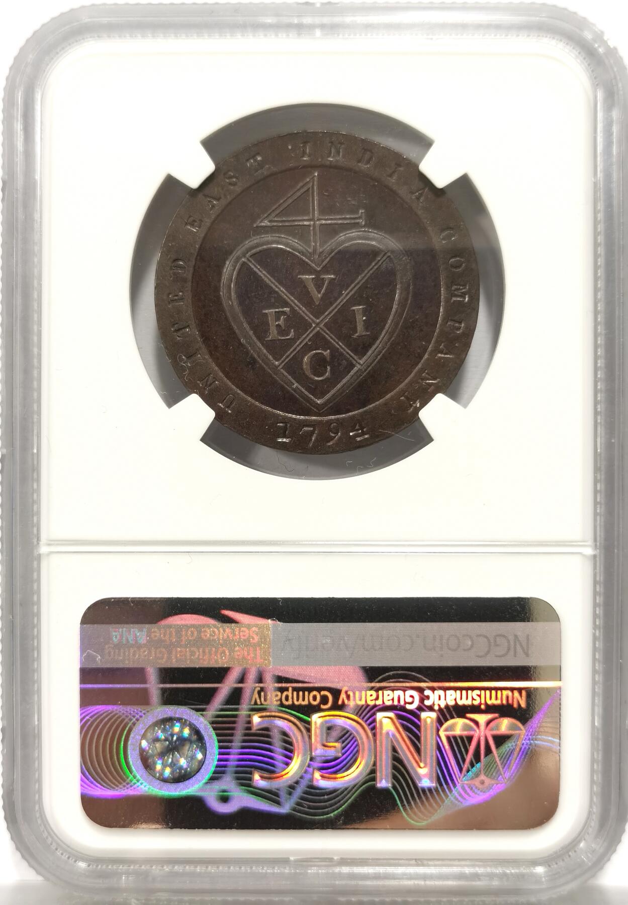 博洋堂“岁启嘉年”2026新年精品大拍专场暨第155期（全场包邮） NGC PF64BN 印度马德拉斯邦1794年精制1/48卢比