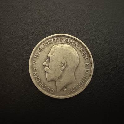 【铜匠收藏】★第135加场★客户代拍 银币场。不寄存，150包邮。不满150元，支付5元运费。《接受代拍 代送NGC评级》 - 英国1914年乔五1弗洛林（2先令）银币 11.3g 92.5%银 有戳记