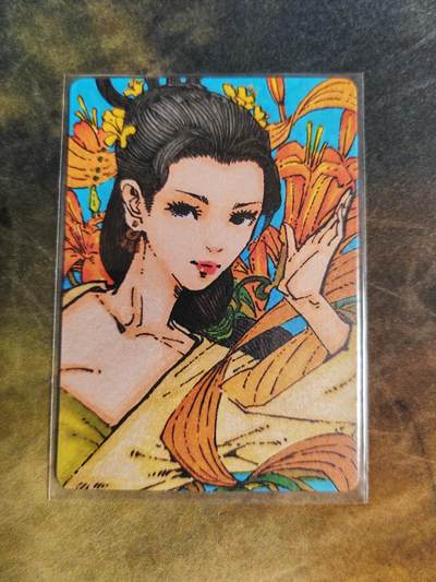 阳大大卡牌拍卖第90期（持续收拍品，周五晚上九点截拍，进群福利早知道） - 【手绘拓卡】小花瓣艺术文创 药香 萱草 限编006/022