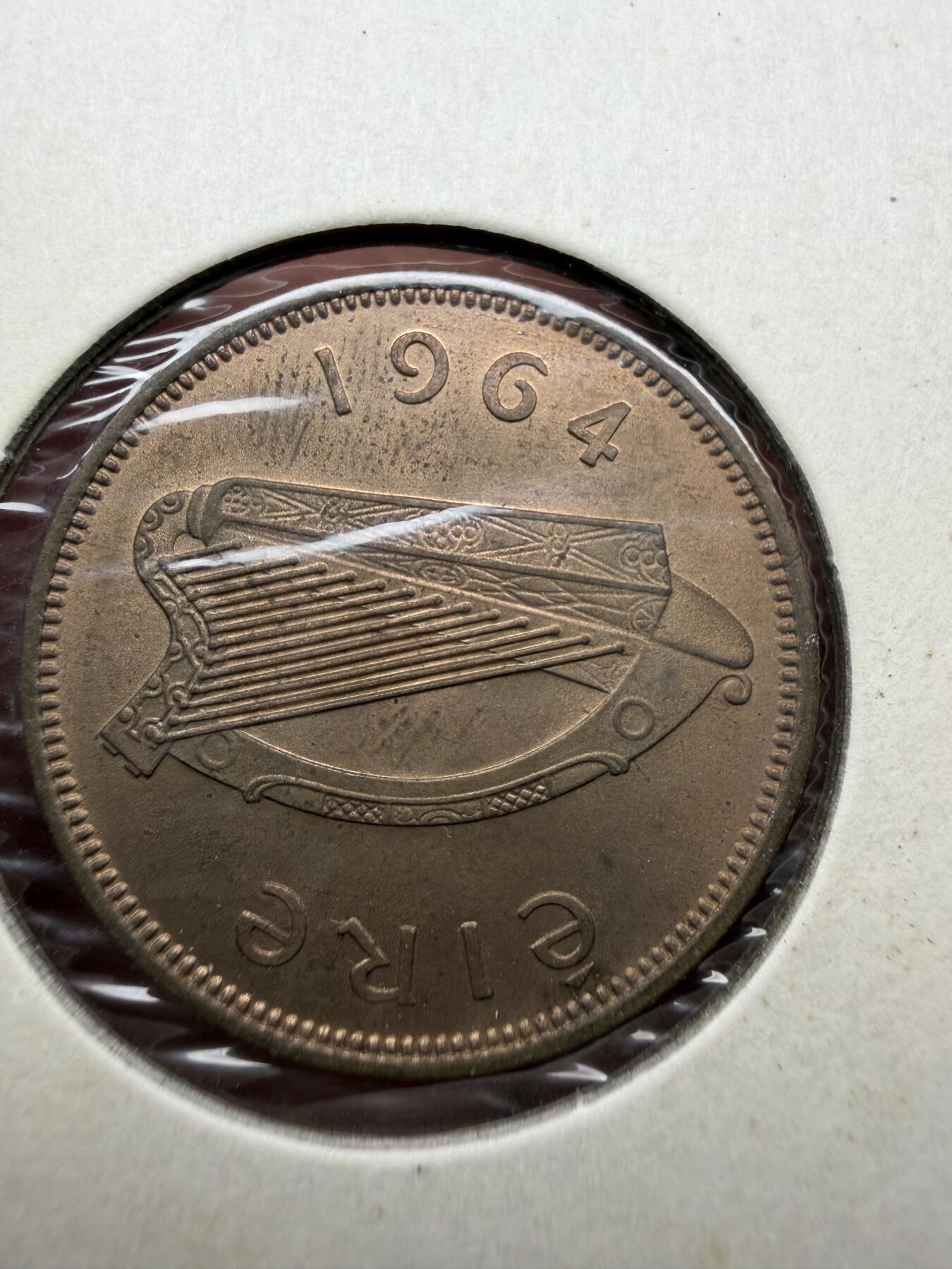 2025年集古藏今外币拍卖第十一期-第7场—（总第297拍），可以寄存60天，满160元包邮。 1964年爱尔兰1/2便士