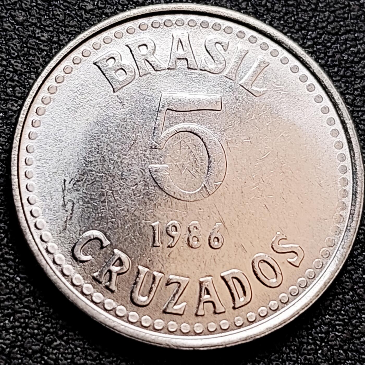 泉币菌-第160场-新年第三场 精品福利场 光品 巴西1986年 5 克鲁扎多 