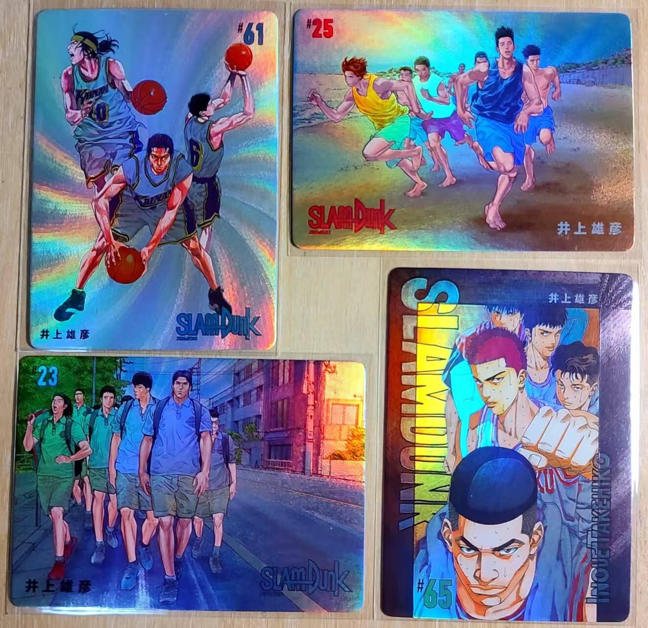 龙虎卡牌-七零场，2026首场，全场包邮！！（无佣金，周六结拍，欢迎送拍） 折光彩闪4张 灌篮高手卡牌 团体合照