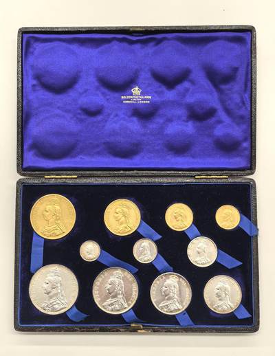 博洋堂“岁启嘉年”2026新年精品大拍专场暨第155期（全场包邮） - 英国1887年维多利亚原盒金银币大全套11枚套币 一套难求