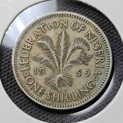 KK钱币收藏小铺  第383期  2月预留时间 周末发货 -  1959英属尼日利亚1先令