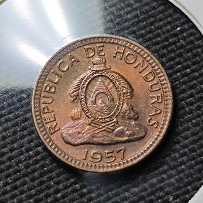 KK钱币收藏小铺  第383期  2月预留时间 周末发货 -  1957洪都拉斯1分铜币 好品