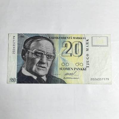 各国外币第106期 无佣金 - 芬兰20马克尾79（签名6）