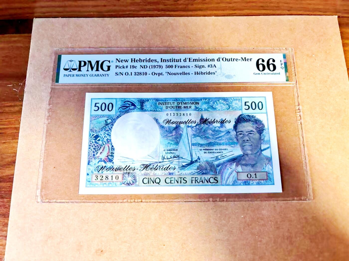 【Blue Auction】世界纸币精拍第771期——18级TOP拍卖/信誉/品质/专业/高效💫 【无47】新赫布里底 1979年500法郎 PMG66EPQ 