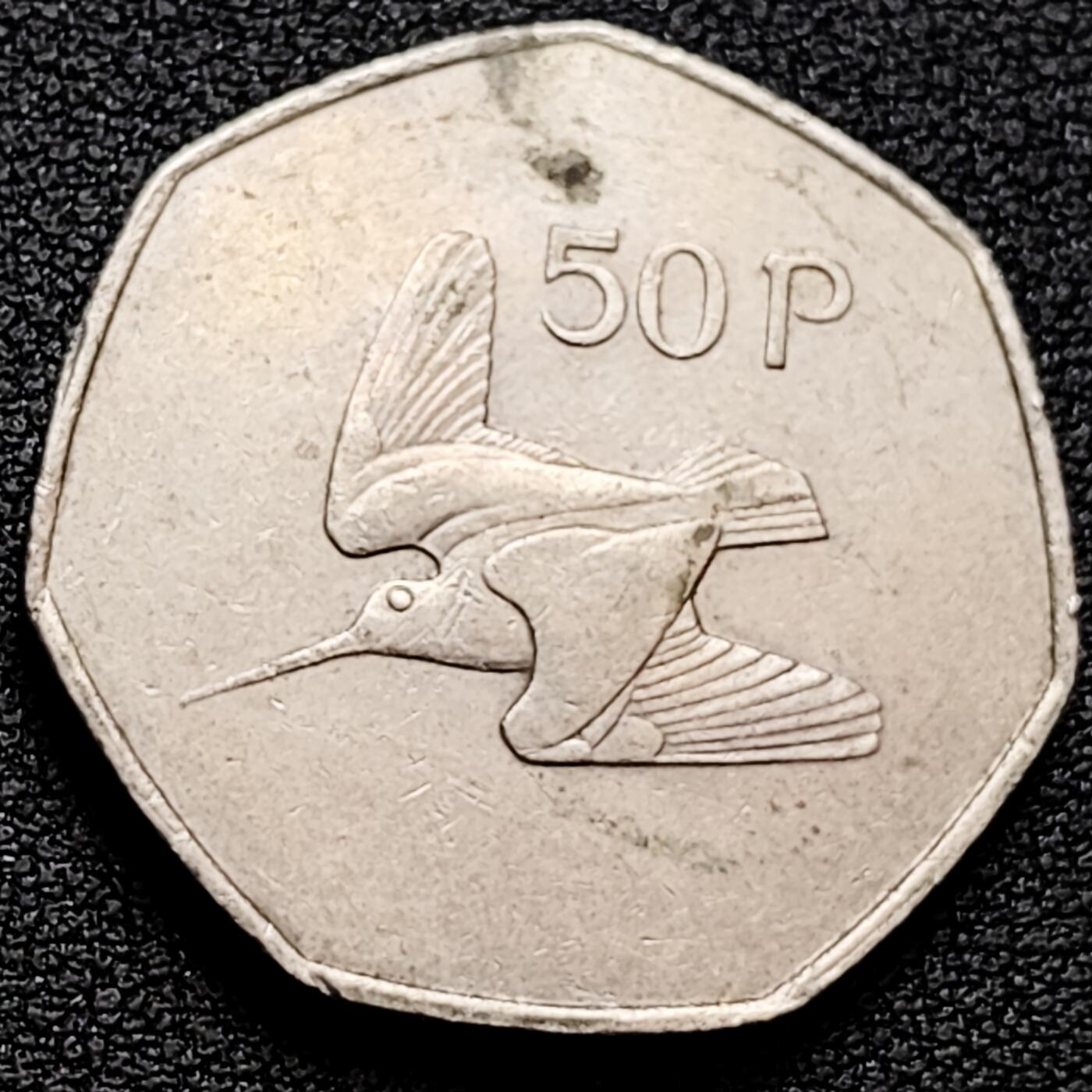 泉币菌-第160场-新年第三场 精品福利场 高币值 鸷鸟 爱尔兰1978年50便士硬币 直径30mm 